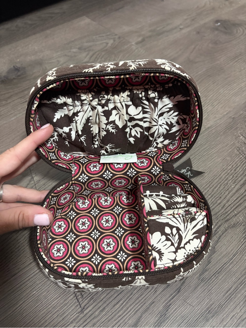 Vera Bradley Oval Travel Jewelry Case Organizer Imperial Toile